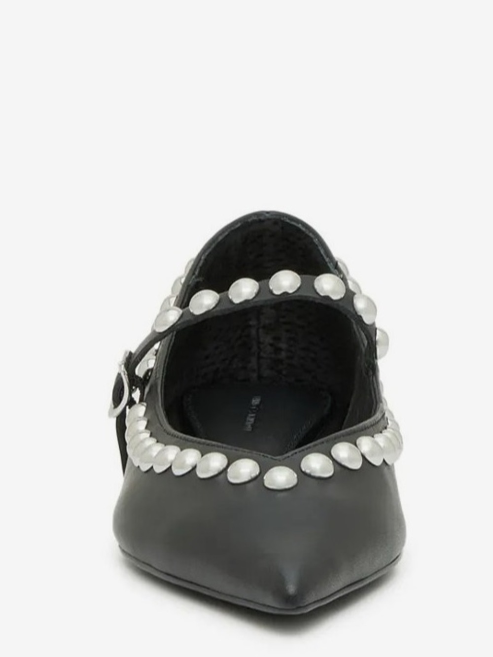 Rebecca Minkoff Studded Milan Mary Jane Flats in Black and silver Size 9 NIB